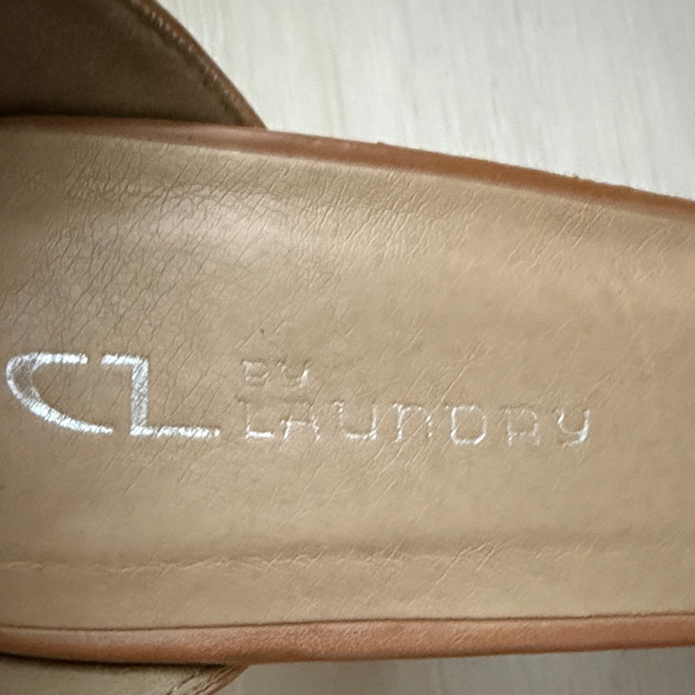 ✨ CL by Laundry Tan Ankle Strap Heels - Picture 2 of 10